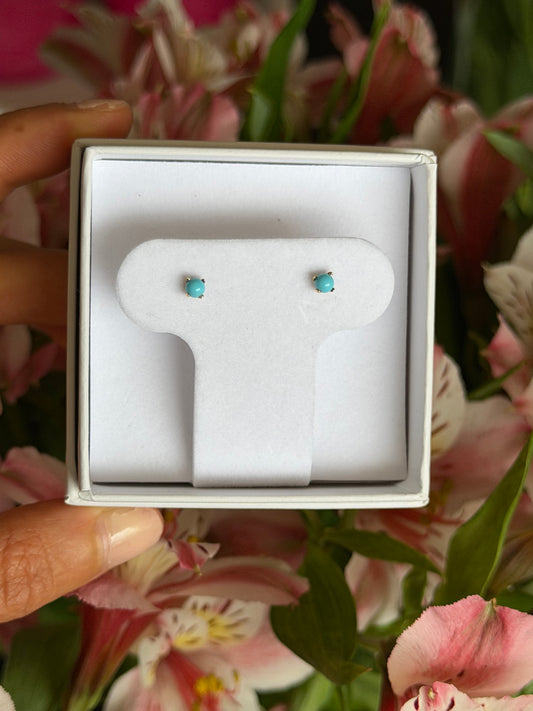 Aretes turquesa 18k.