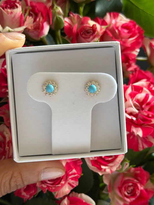 Flor grande de nano con zirconias al rededor