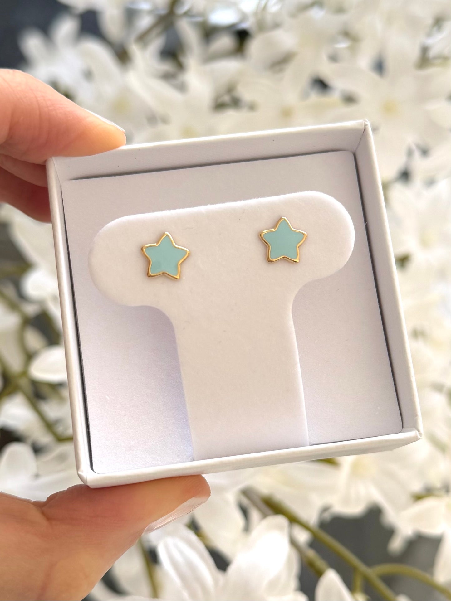 Aretes estrella azul