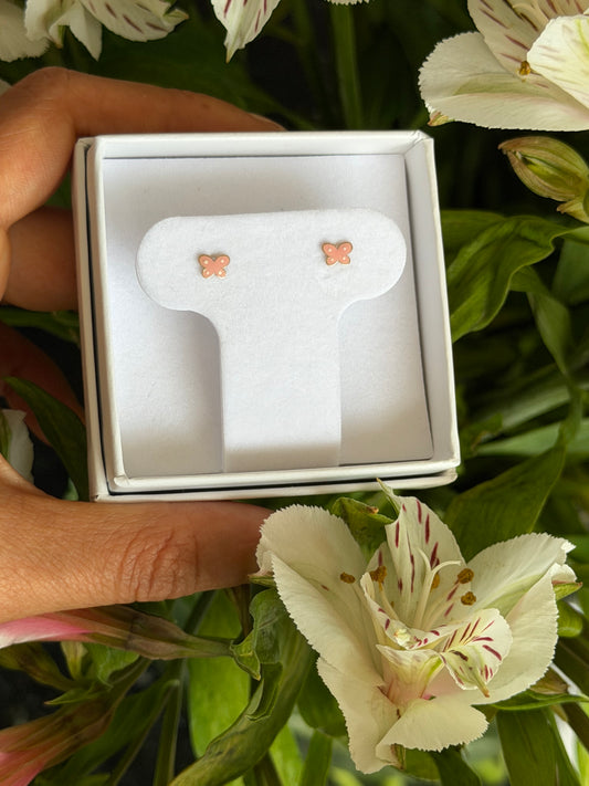 Aretes mariposa baby pink