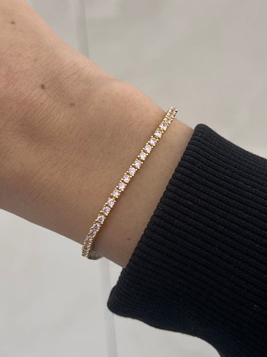 Pulsera tennis mini cz rosas