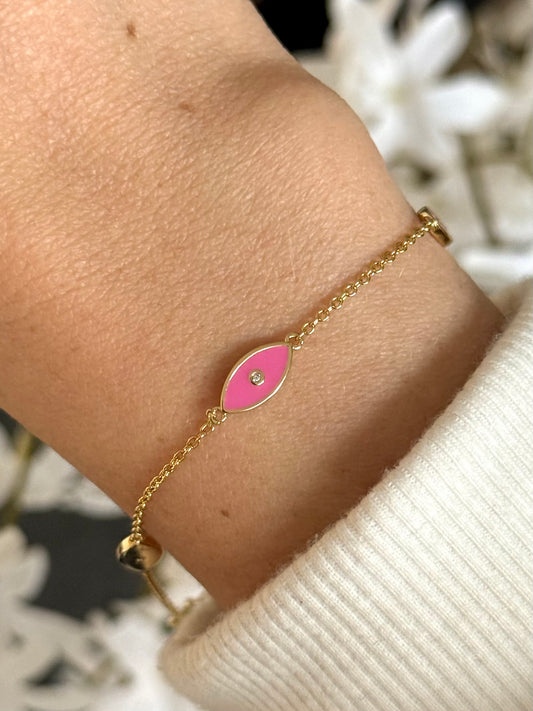 Pulsera ojo turco rosa