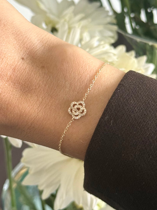 Pulsera flor diamantes