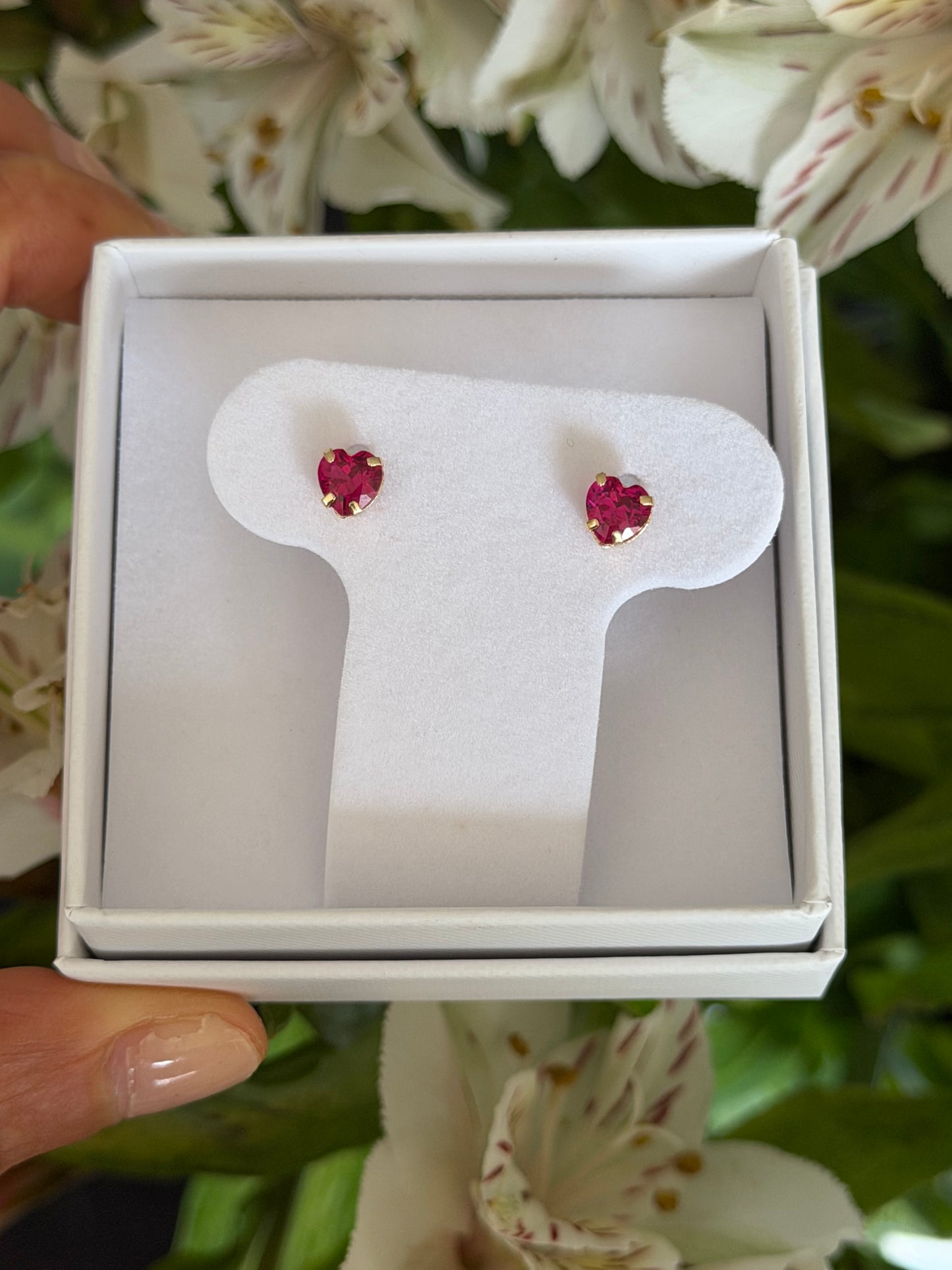Aretes zirconia en forma de corazón