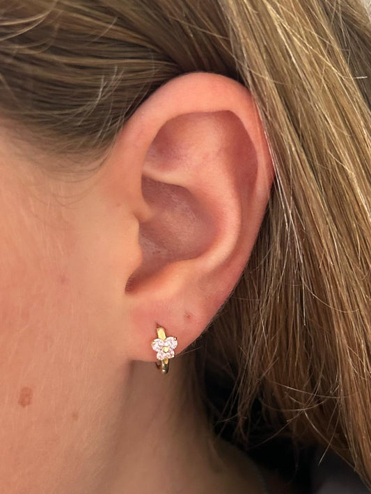 Arracadas mariposa cz rosa