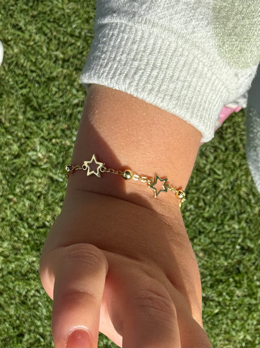 Pulsera estrellas glitter transparente