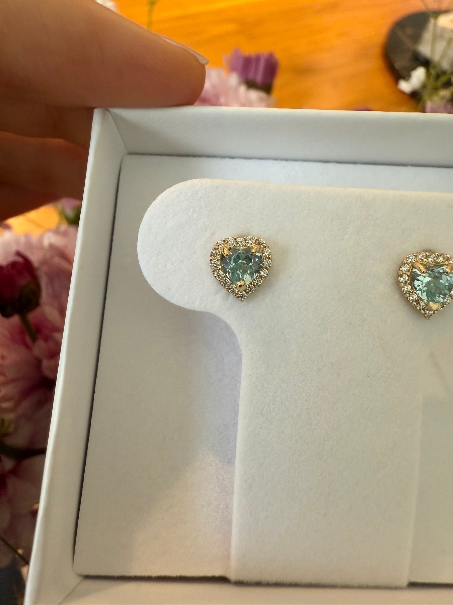Aretes corazones cz grandes