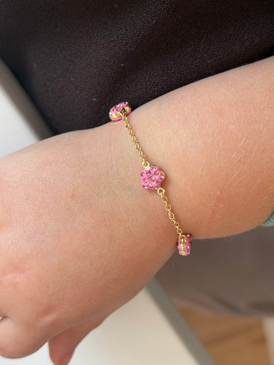 Pulsera flor glittery