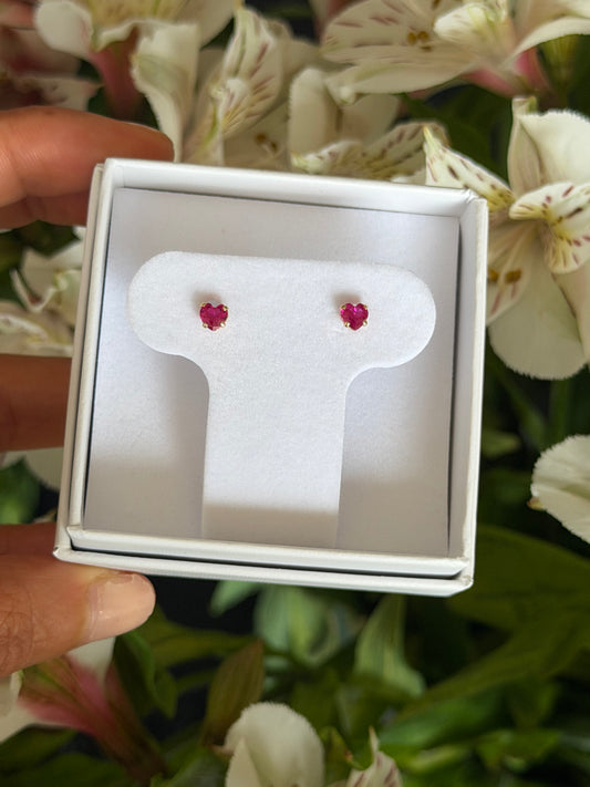 Aretes zirconia en forma de corazón mini