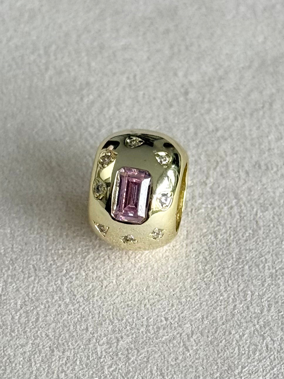 Charm spacer cz rosa