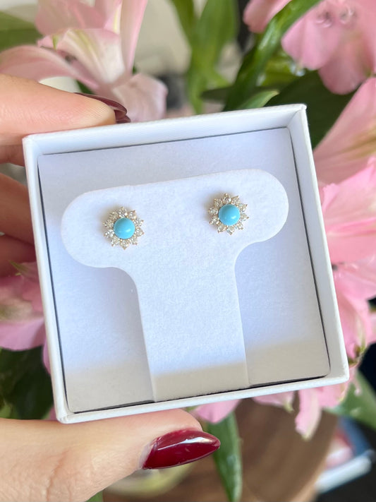 Aretes turquesa y cz XL