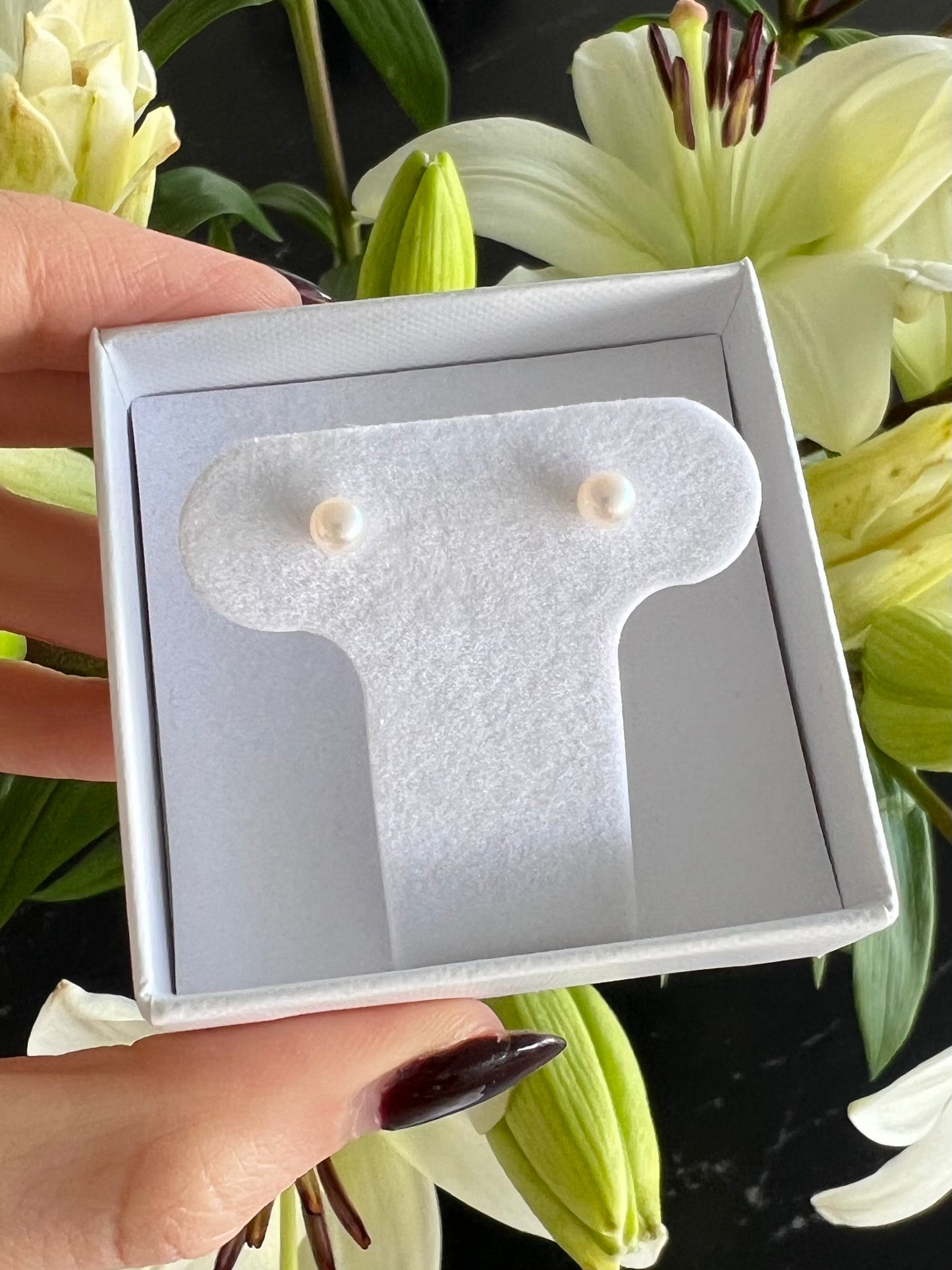 Aretes Perla 4mm