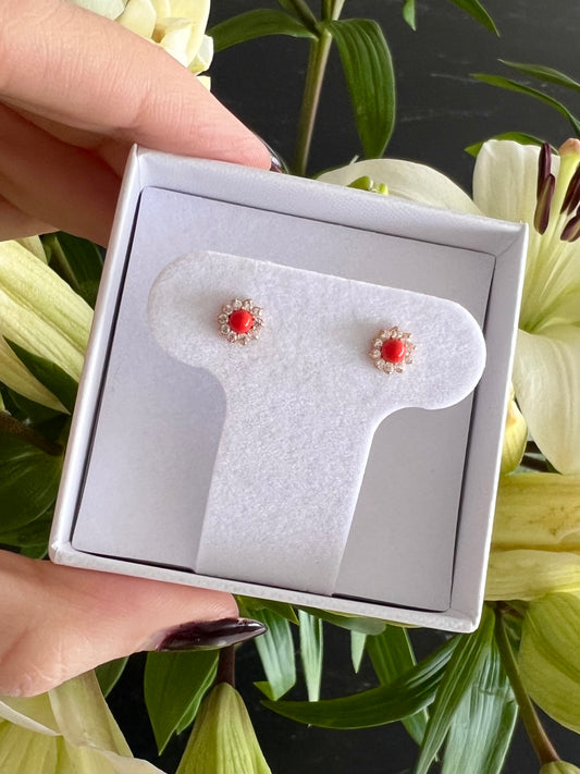 Aretes Coral y cz