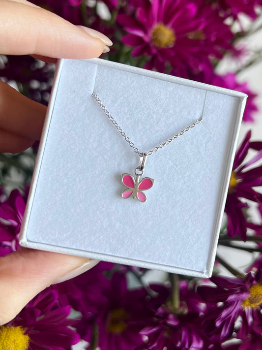 Collar pink butterfly