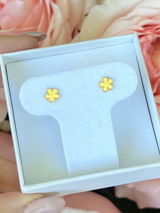 Aretes flor oro