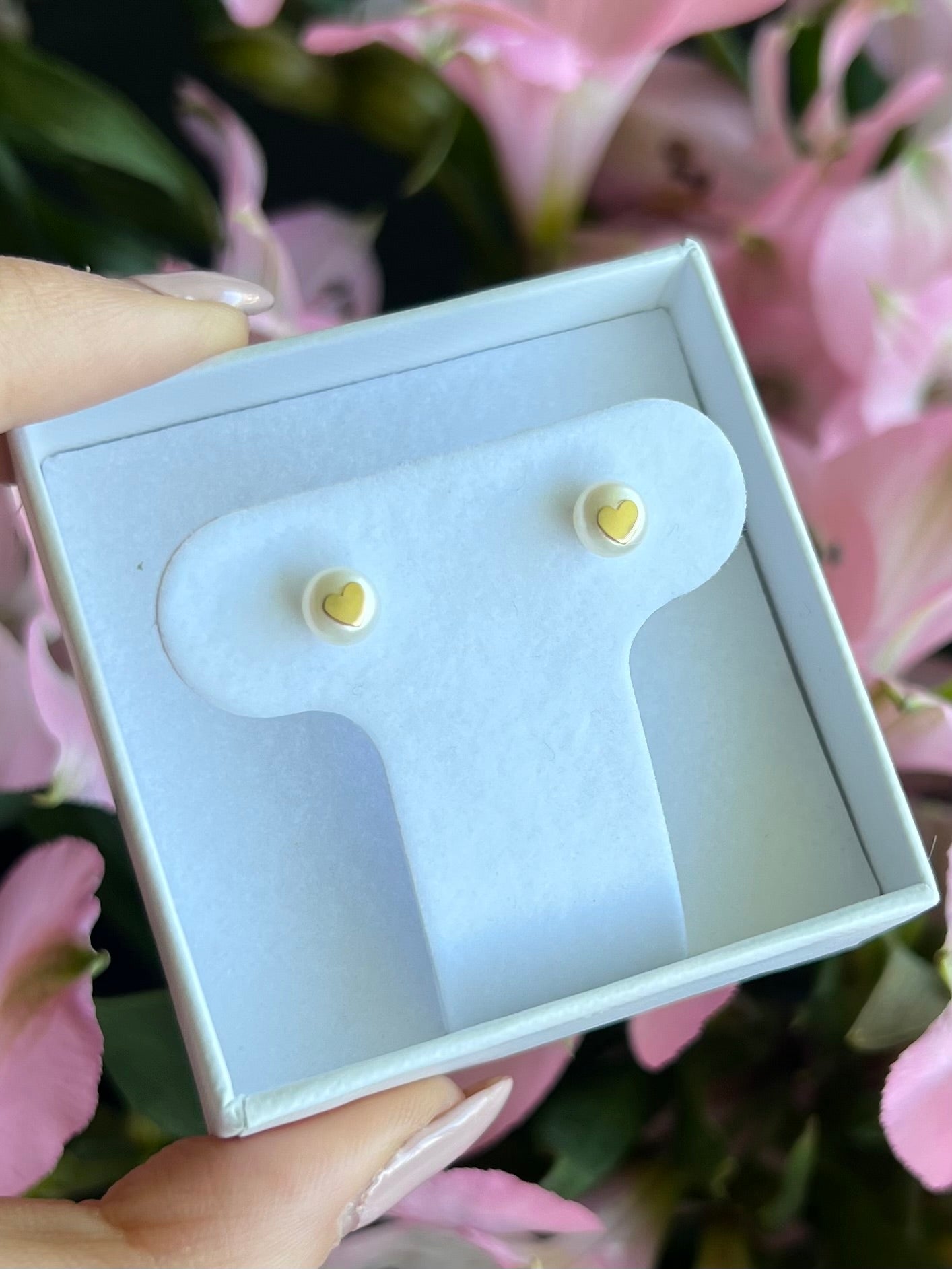 Arete Perla corazón