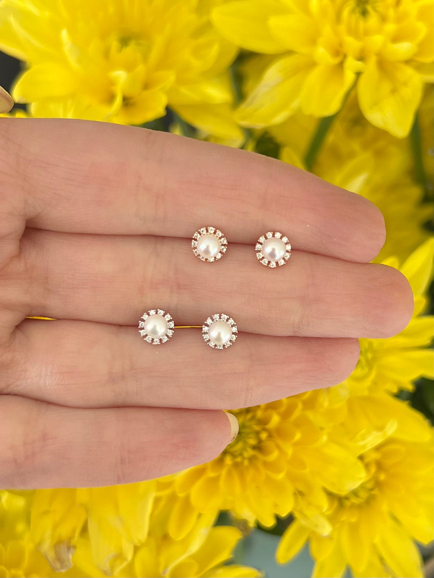 Aretes Perla con cz
