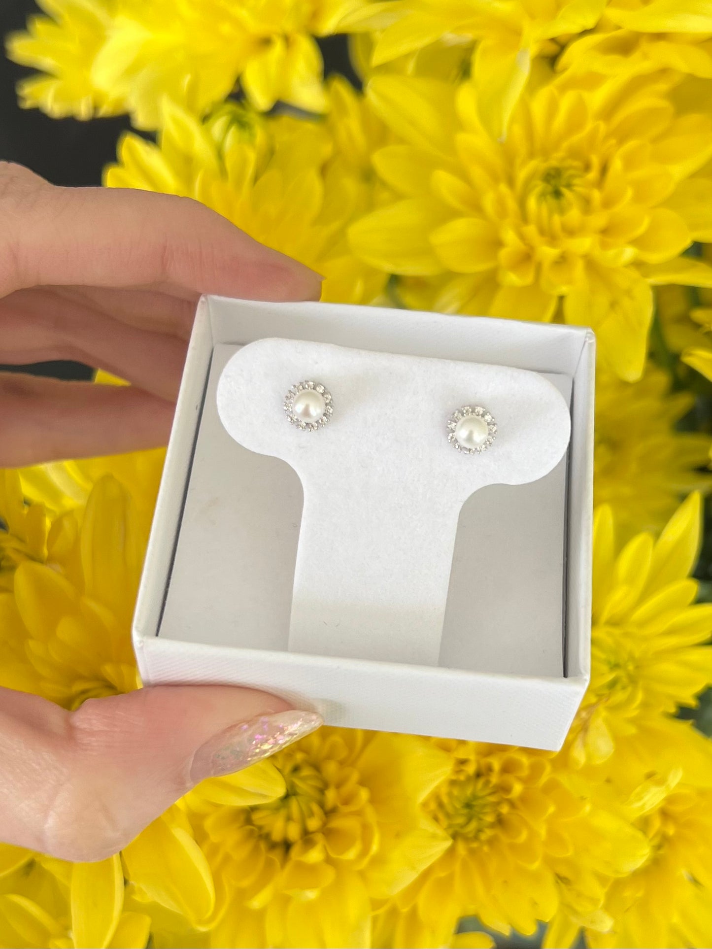 Aretes Perla con cz