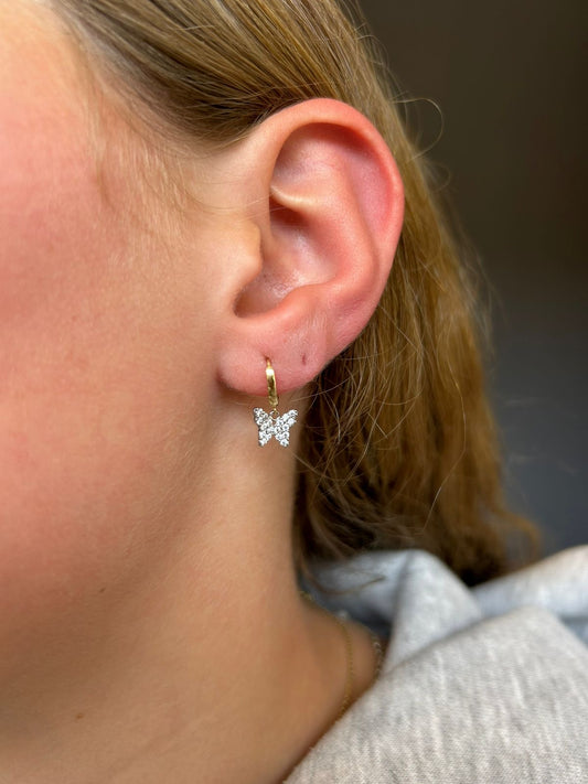 Arracadas mariposa colgante